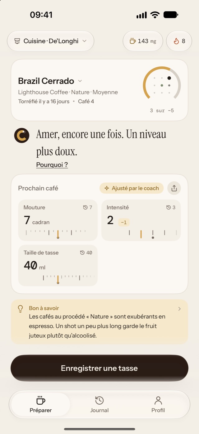 Calibrew commence par vous demander sur quoi vous préparez.