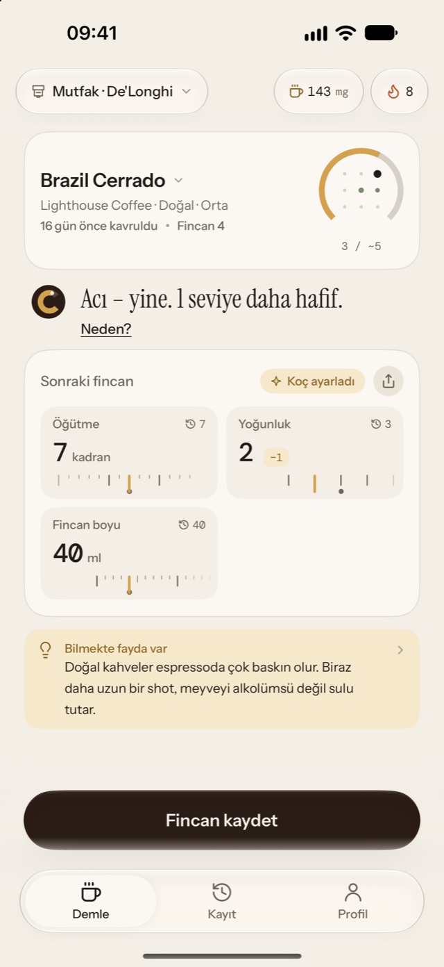 Calibrew önce neyle demlediğini sorar.